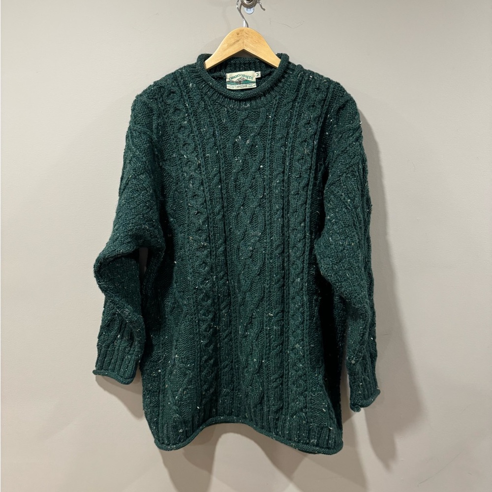 Men's Green Cable Knit Sweater